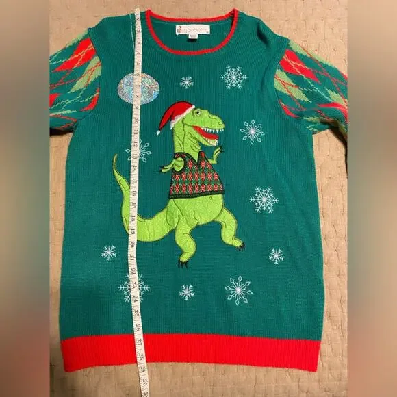 Jolly Sweaters Dinosaur Holiday Sweater - Picture 6 of 8